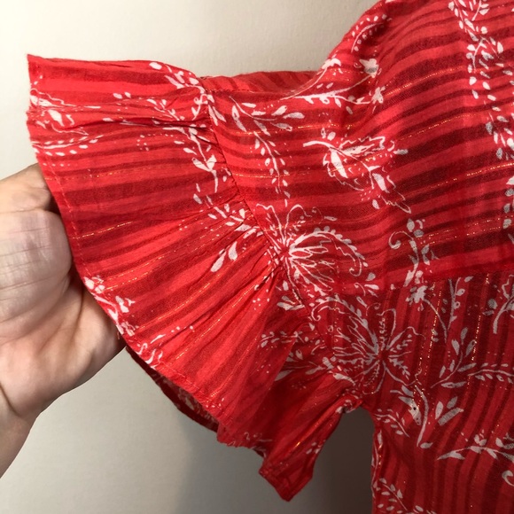 Ann Taylor Loft Beach Orange Floral Coverup XS NWT - Picture 3 of 7